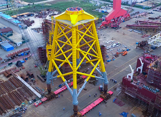 Offshore wind farm jacket foundation